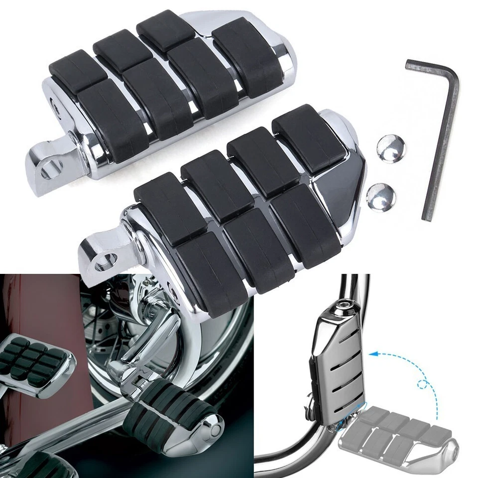 Par de estriberas de carretera pedales reposapiés para Honda Goldwing 1000 1100 1200 1500 1800 Foto 2 de 4