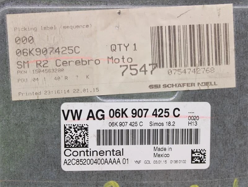 ORDENADOR ECM ECU VOLKSWAGEN JETTA 2015 15 2016 16 06K907425C 983205 Foto 4 de 4