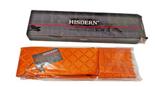 Hisdern Mens Tie Necktie and Pocket Square Set Orange Plaid NIB 3" Wide