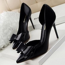 Occident Womens Bow Sandals Stiletto Heels Party Evening Dress Prom Casual Shoes