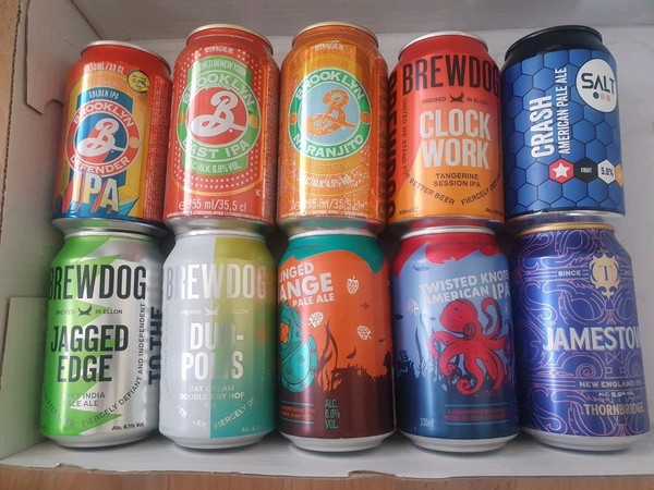 10 latas de cerveza artesanal vacías de 2020 Brewdog/Brooklyn/Lidl coleccionables -artesanía/bar