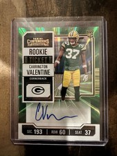 2023 Panini Contenders - Rookie Ticket Carrington Valentine Green Laser (AU, RC)