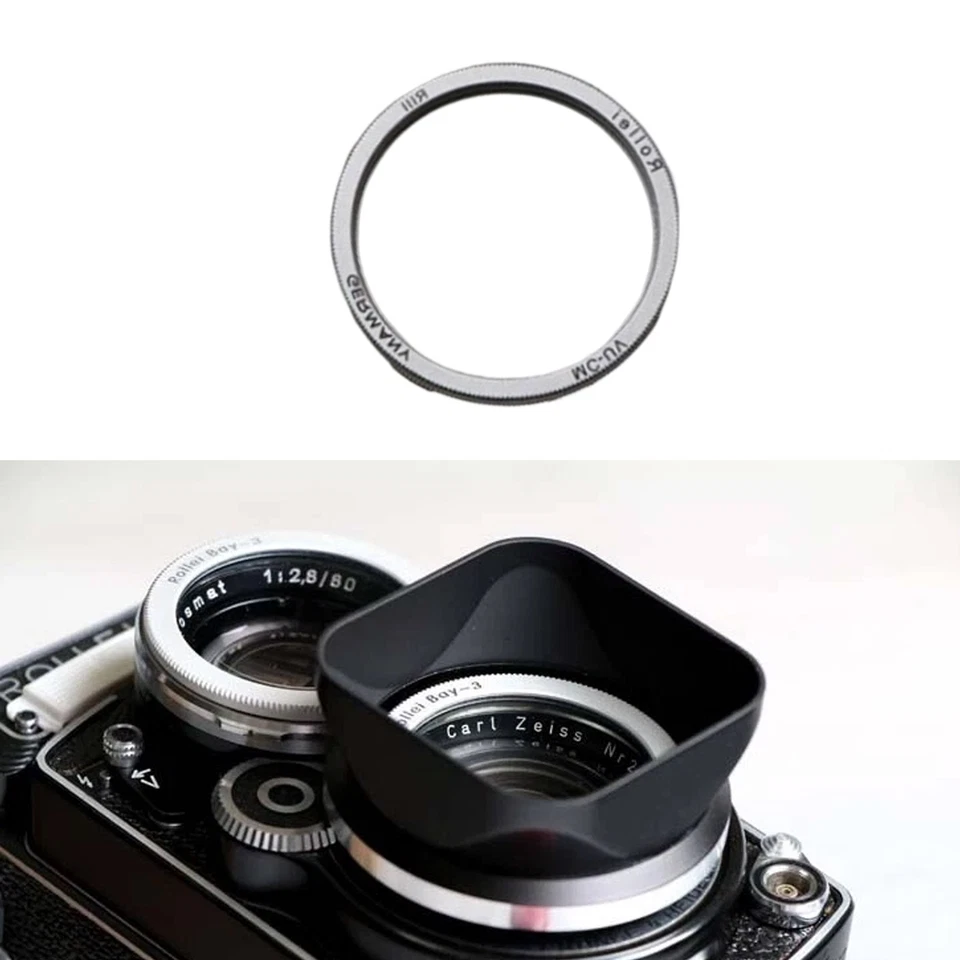 UV Filter/Lens Hood for Rolleiflex Bay3 Bay III 2.8F 2.8D 2.8E 2.8C 2.8GX 2.8FrP - Image 2 of 4