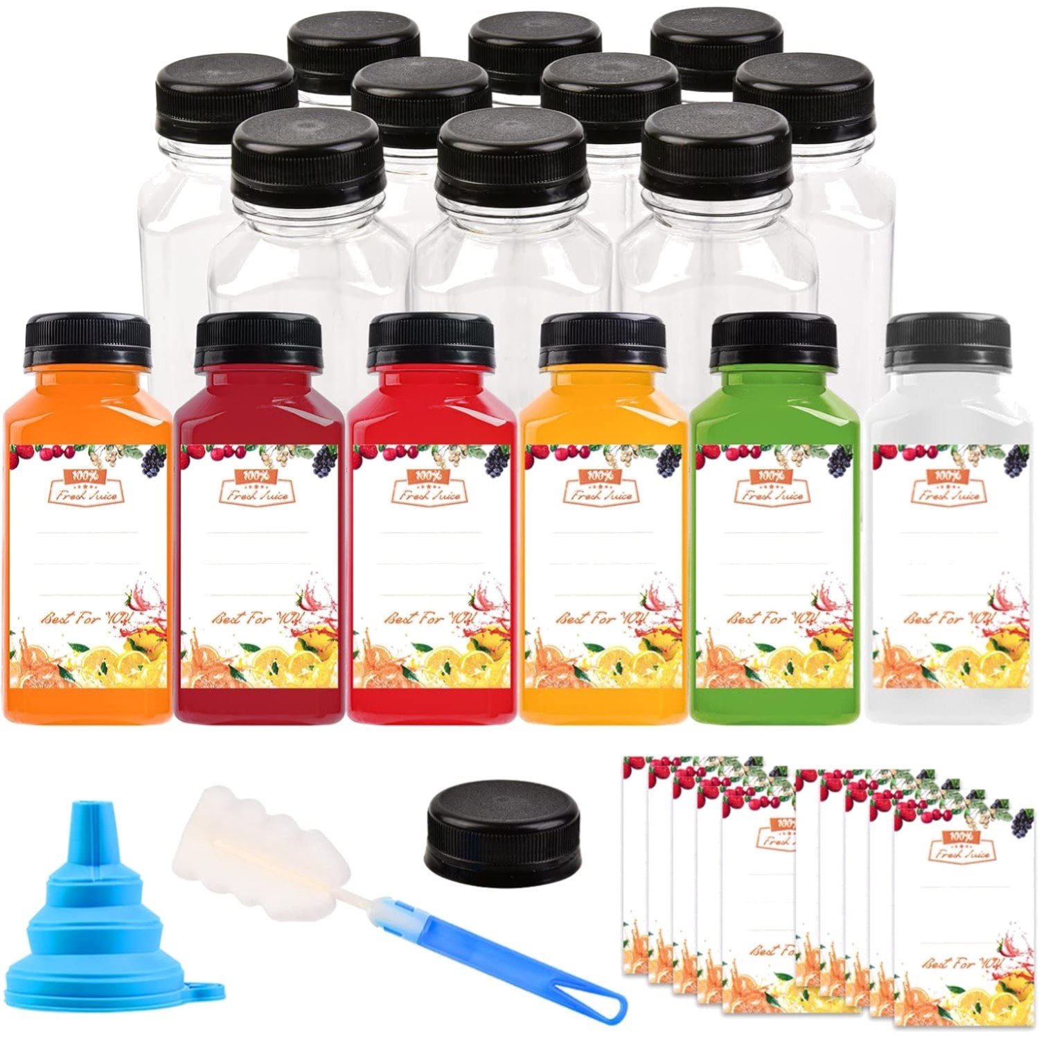 Kunststoff Flaschen Trinkflasche Saftflasche Wasserflasche 250ml Set