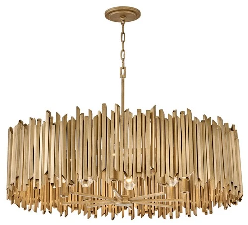 Hinkley Lighting 30026 Roca 8 Light 40"W Lisa McDennon Drum - Gold - Picture 4 of 6