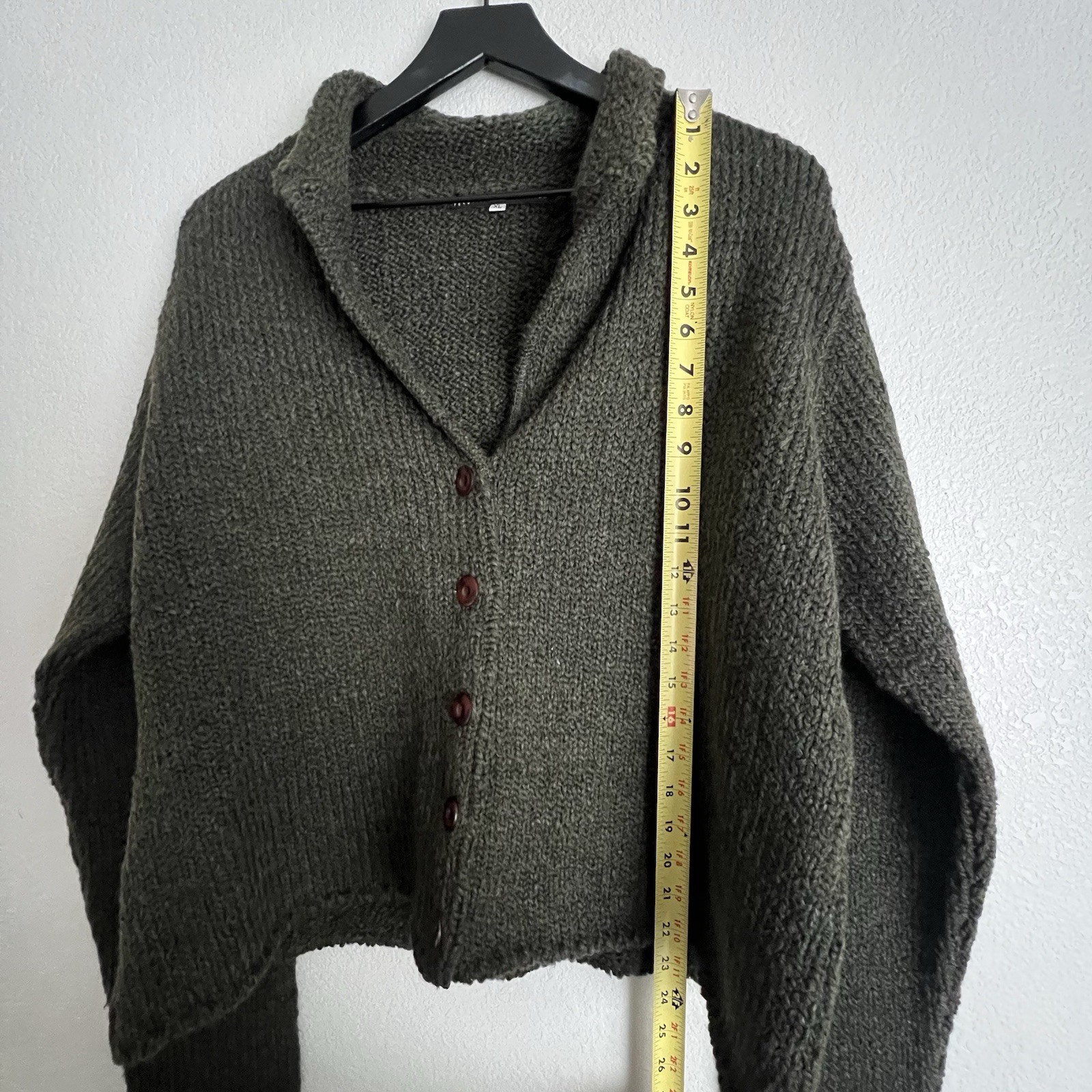 Peruvian Connection Wool Collared Knitted Cardiga… - image 6