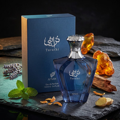 Afnan Turathi Homme Blue 90ml EdP Herren Duft Frisch Zitrone Grapefruit NEU OVP