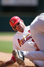 Jim Edmonds St Louis Cardinals slides into Alex Rodriguez New York- Old Photo