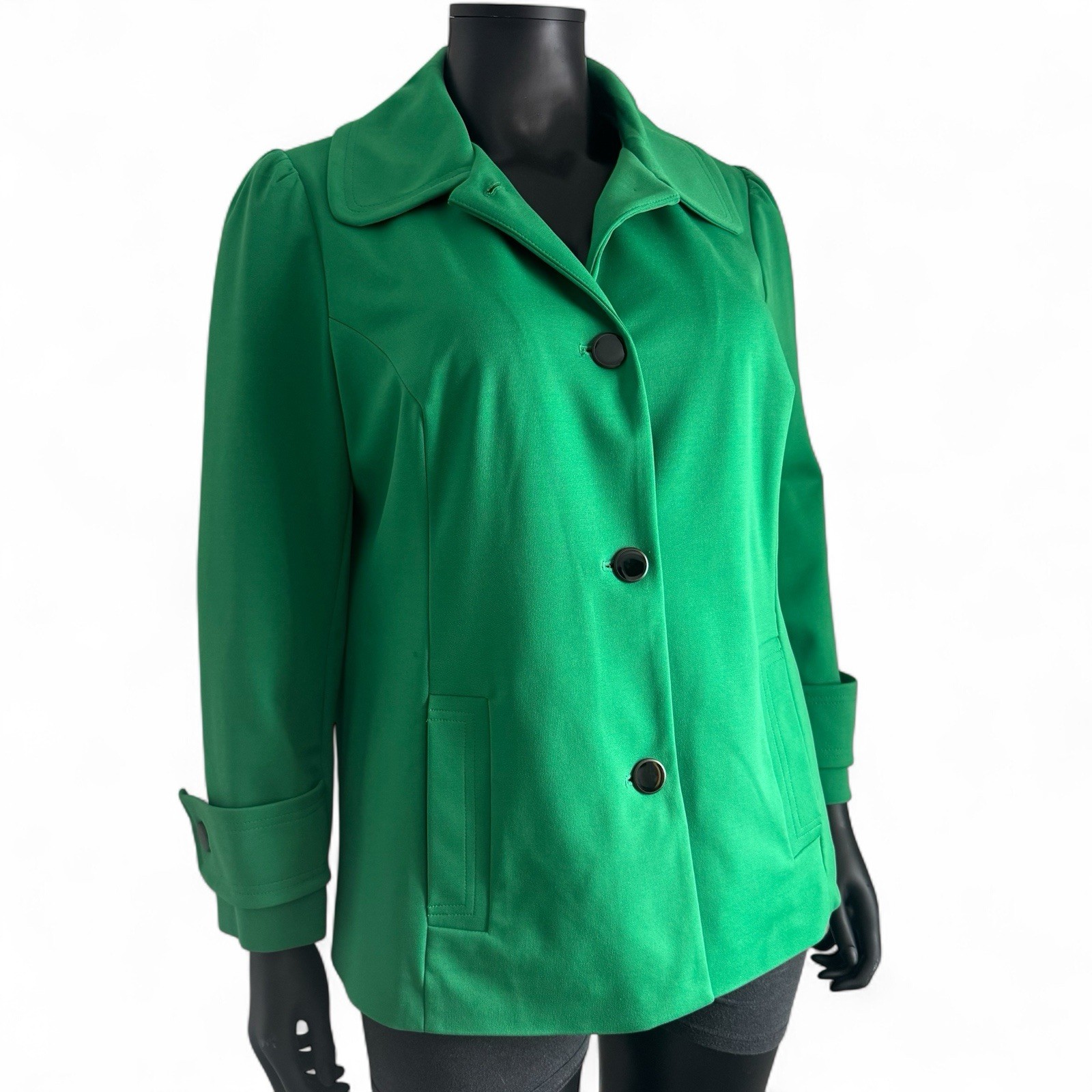 Worthington Size 24 Jacket Blazer Green Classic Single Breasted Long Sleeve US2X