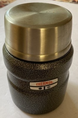 Thermos Stainless Steel 16oz Cup w/Spoon Hammered Grey Lunch Soup Container