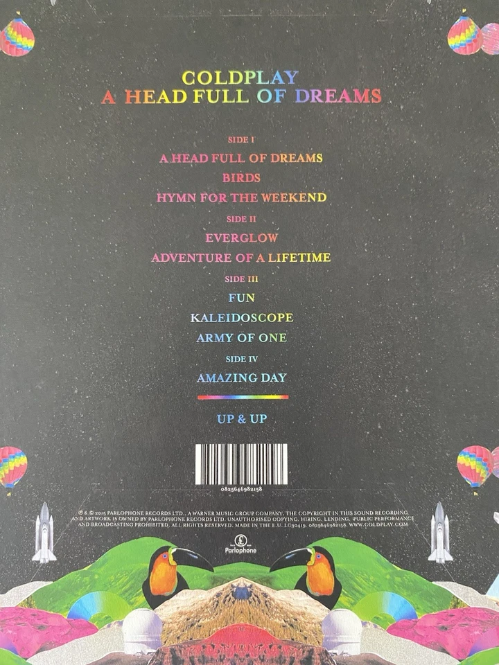 COLDPLAY-A HEAD FULL OF DREAMS 12" N/MINT LIMITED EDITION VINYL DOUBLE ALBUM! — 第 3/4 张图片