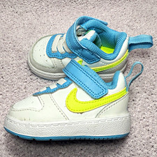 Nike Court Borough Low 2 TD 'White Baltic Blue Volt' toddler BQ5453-122 Size 2C
