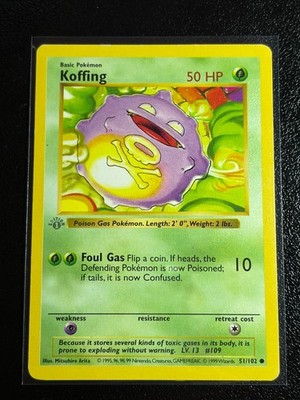 Koffing GREY STAMP 1ST EDITION 051/102 Base Set (Shadowless) Regular