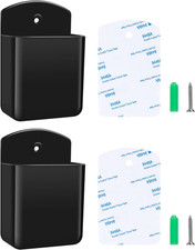 2 PCS Remote Control Holders Wall Mount Self Adhesive Organizer Storage Box