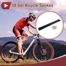 38 Set 14G Bicycle Spoke 298 mm 14G Bike Wheel Spoke Carbon Steel Black