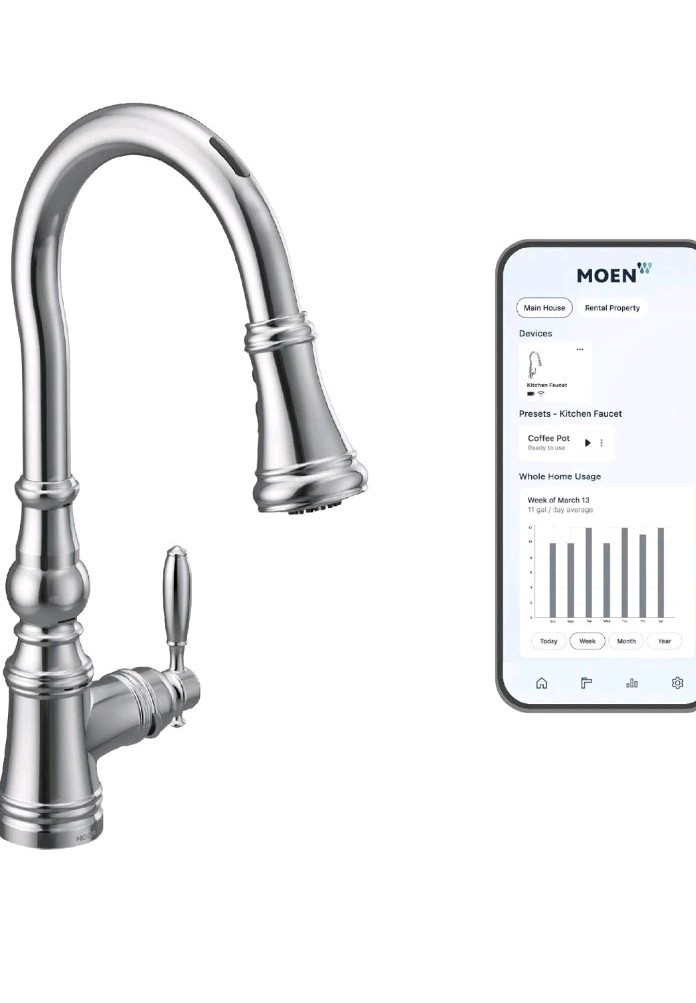 ​MOEN S73004EVC U Weymouth PullDown Sprayer Smart Kitchen Faucet in Chrome