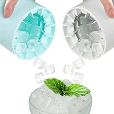 2 Pack Silicone Ice Cube Maker Molds Cylinder Cup Easy Release Portable Bucket 