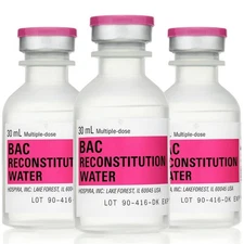 3 Bottles x Reconstitution Solution Hospira Bac Water 30ml (Exp.2027)