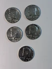 90% & 40% Silver Kennedy Half Dollars Lot of 5 Coins (includes 1964)