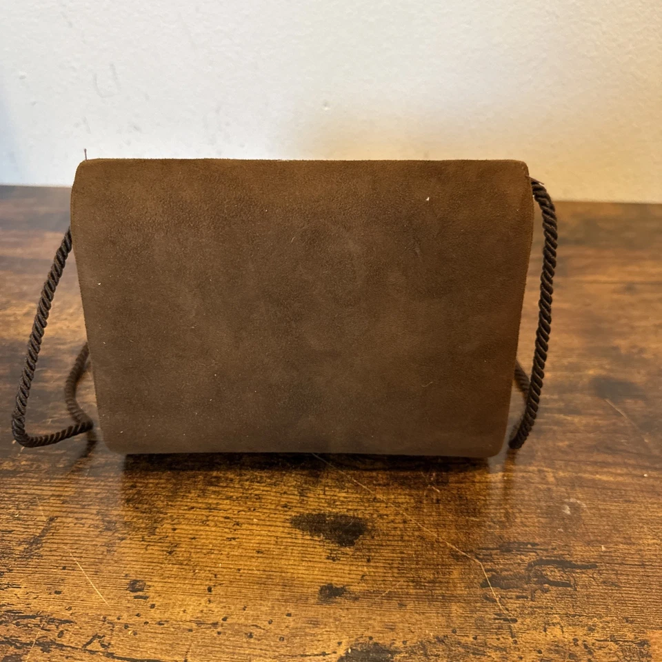 ✨ Cartera de Gamuza Marrón Saks Fifth Avenue De Colección - Años 80 Nuevo Stock Antiguo - ¡Hallazgo Raro! Foto 3 de 4