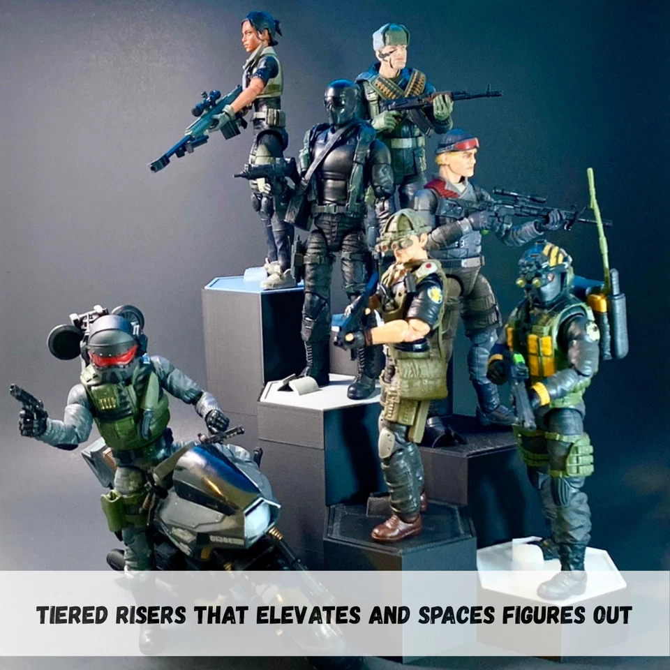 Action Figure Display Stands Hex Solution Bundles – 3D Printed Multi-Tier Risers - Image 3 of 4