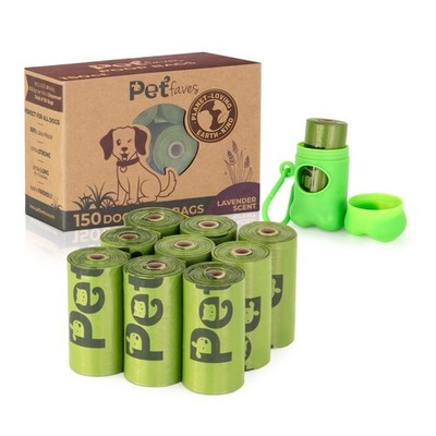 Pet Faves Eco-friendly Dog Poop Bags -100% Leak-Proof, 150 Count (Pack of 1) 