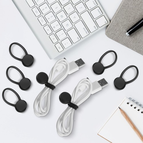 10 Pcs Cord Ties Silicone Magnetic Cable Ties Reusable Cord Organizer Cable - Afbeelding 4 van 11