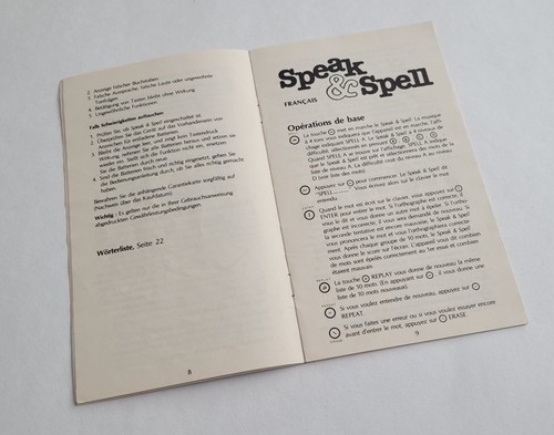 ⚠️BOITE & NOTICE ⚠️- Speak & Spell Electronic - Texas Instruments - 1989 - Picture 11 of 11