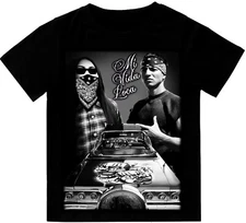 Mi Vida Loca Mens El Gallo Negro T-Shirt Print On Shaka Wear Heavyweight Tee