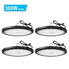 4 UFO LED High Bay Light 300W Industrial Commercial Garage Workshop Light 6000K