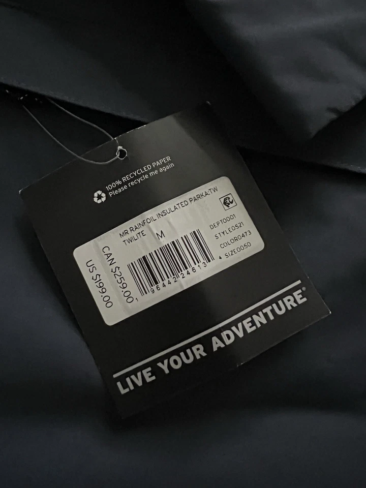 Eddie Bauer Men's Rainfoil Insulated Parka NWT Medium Navy Weatheredge $199 MSRP - Image 3 of 4