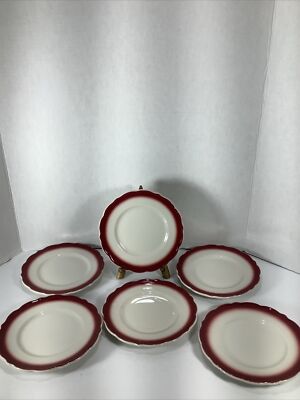 Set of 6~Syracuse China ️Scalloped Edge Airbrush Bread/Dessert Plates~6.25 ~ NEW