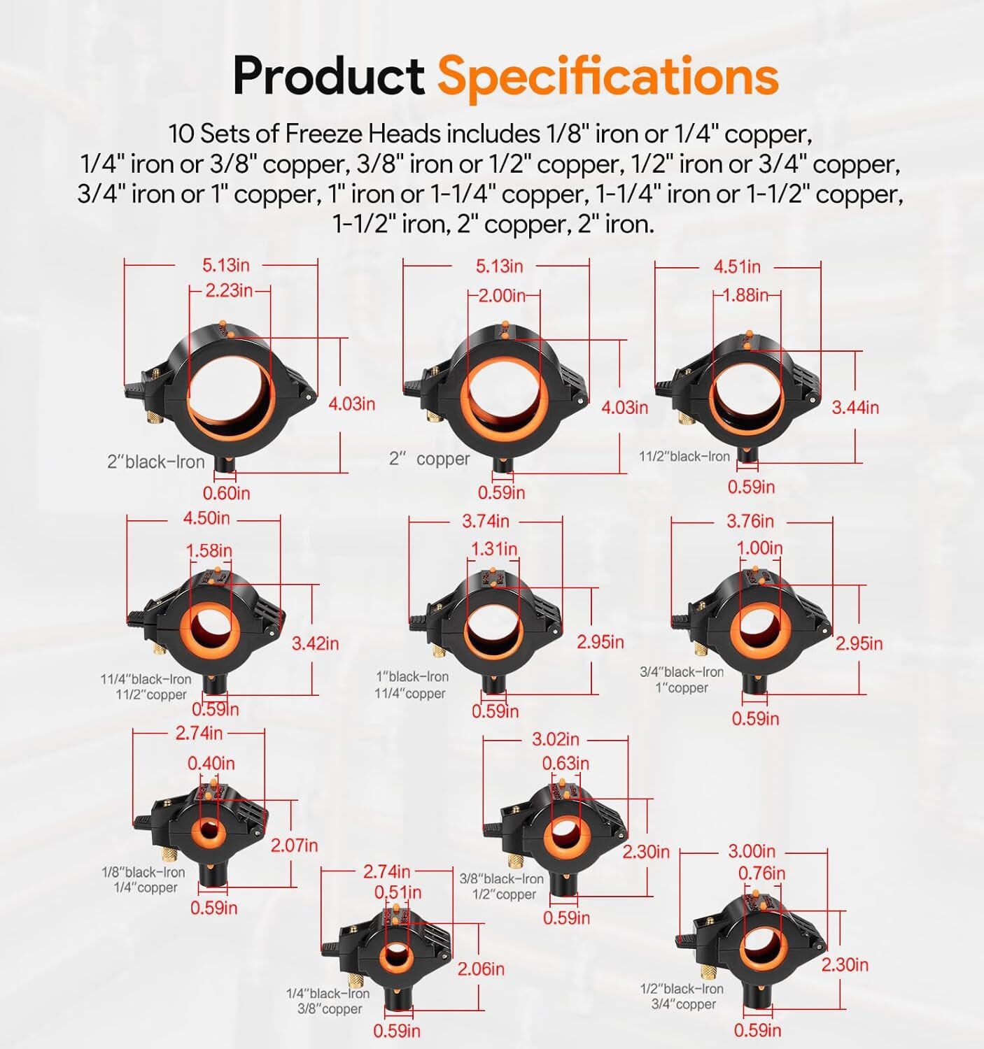 For Repair Water Systems General Cold-Shot Pipe Freeze Kit CST2 from 1/8" to 2"