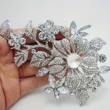 Exquisite All-Zirconia Flower Brooch Luxury Party Wear Elegant Ladies