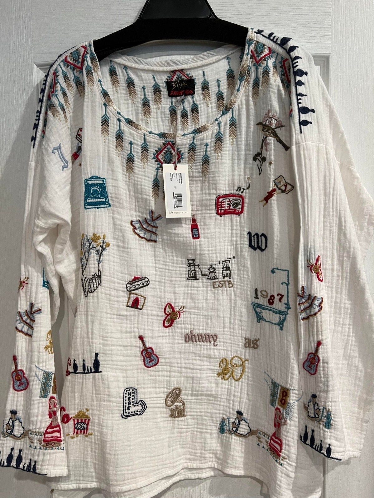 johnny was peacock sable blouse