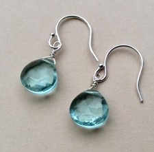 NEW HANDMADE BLUE BRIOLETTE QUARTZ SUNDANCE CHARM HANDCRAFTED ARTISAN EARRINGS