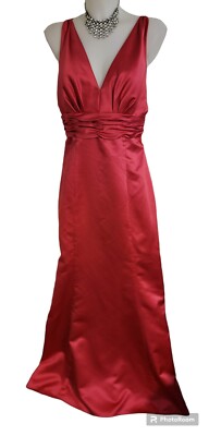 Vtg Y2K DaVinci Sz M Womens Pink Satin Formal Whimsigoth Fairy Halter Dress