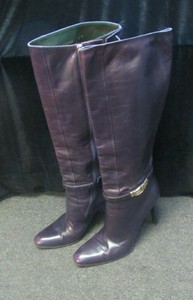 plum leather boots