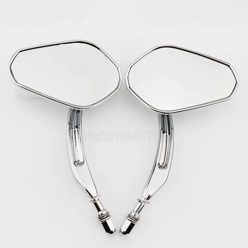 Espejos retrovisores de aluminio cromado para Harley Chopper Bobber Cruiser Touring Foto 4 de 4