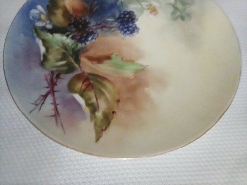 Vintage Hand Painted Haviland France Plate Grapes 8-5/8” Signed HG6 - Picture 2 of 12