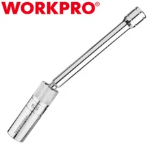 WORKPRO 5/8" Magnetic Swivel Spark Plug Socket 3/8" Drive x 8" 360° Swivel 12 PT