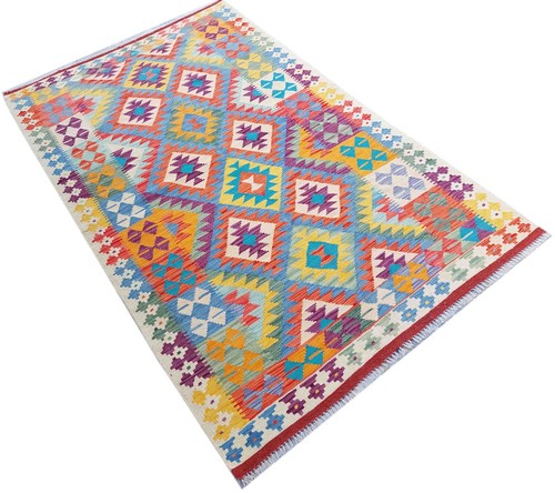 Tash Vintage Kilim Traditional Hand Made Oriental Wool Large Kilim 208x129 cm - Picture 6 of 6