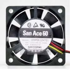 Sanyo 109P0612H701 6015 DC12V 0.09A 6CM 3-Wire Silent Ball Cooling Fan