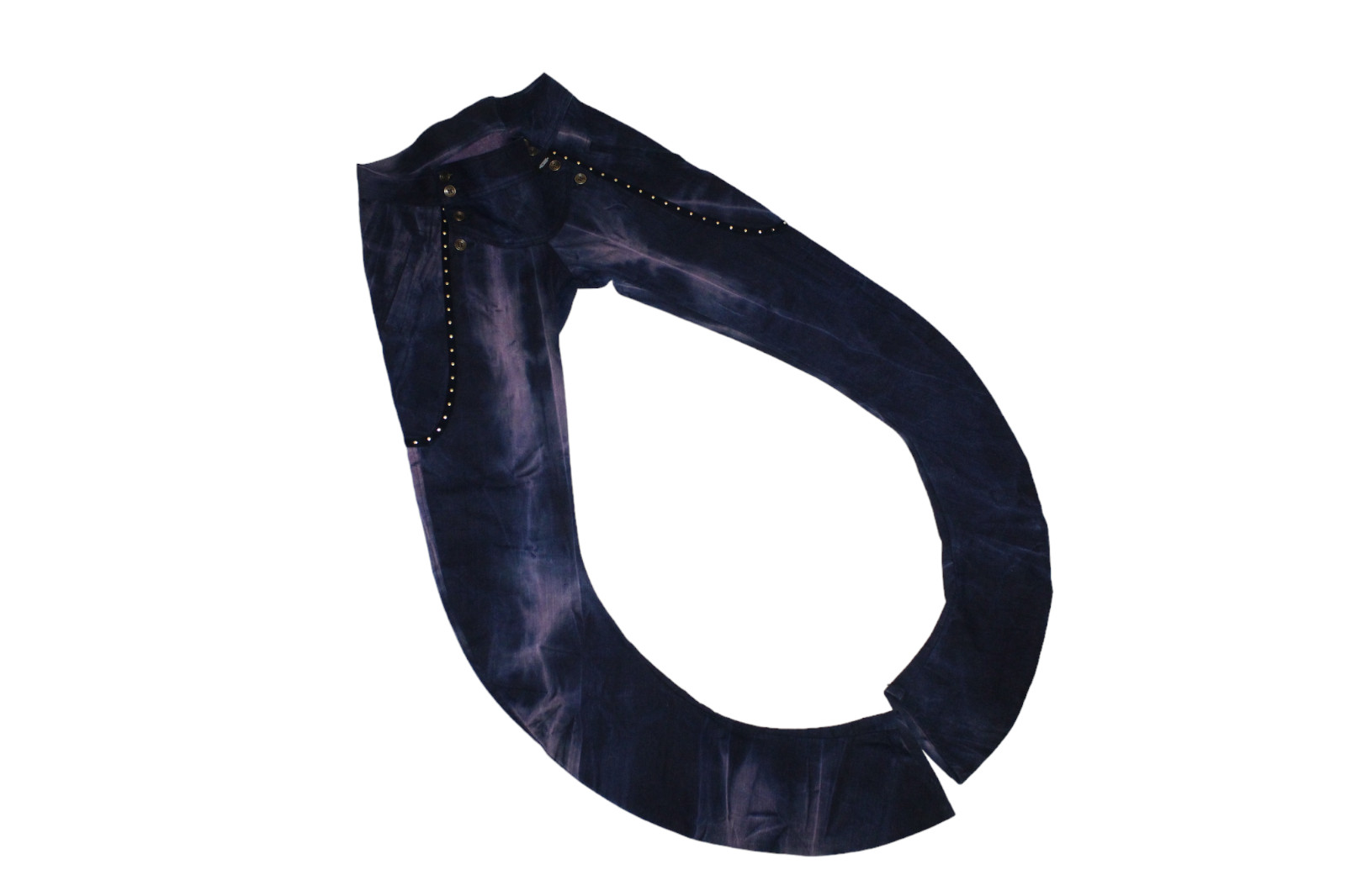 CRAZY RUNWAY! Rebekka Ruetz Studded Tie-dye Stretch Denim 3D Arc Skinny Pants image 7