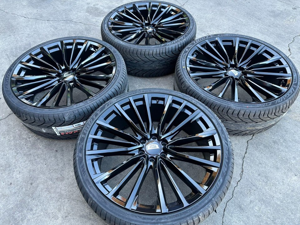 Fr205 Rims 26'' Escalade Wheels Gloss Black FR205 with Tires fit Silverado Yukon ...