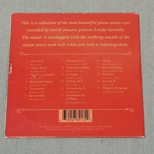 Linda Gentille Piano By Sea CD 2003 with Ocean Waves Bach Beethoven Chopin - Picture 2 of 5