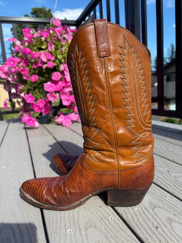 Dan Post Brown Lizard Skin Leather Western Cowboy Boots Men's Size 10D - Picture 4 of 12