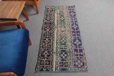 Geometric Rug, Turkish Rugs, 2.3x5.2 ft Small Rugs, Vintage Rug, Moroccan Rugs