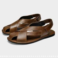 38-47 Mens Beach Holiday Closed Toe Slingback Sandals Leather Shoes Fashion Size