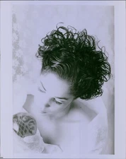 GA55 Original Photo BEAUTIFUL ELEGANT WOMAN Curly Gelled Hairstyle Chic Glamour